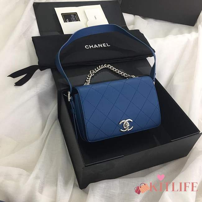 Forubags CHANEL New summer 2019 Rhombohedral bag S0574# blue - 1