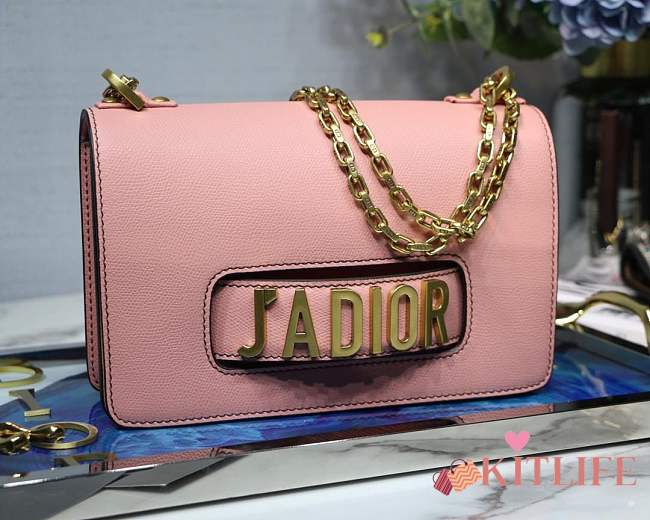 Dior Pink J'adior Flap Bag with Chain - 1