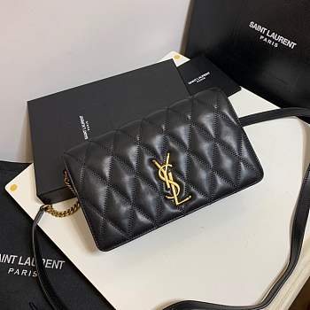 Forubags Saint Laurent YSL Angie Chain Bag In Diamond-quilted Lambskin 568906 black