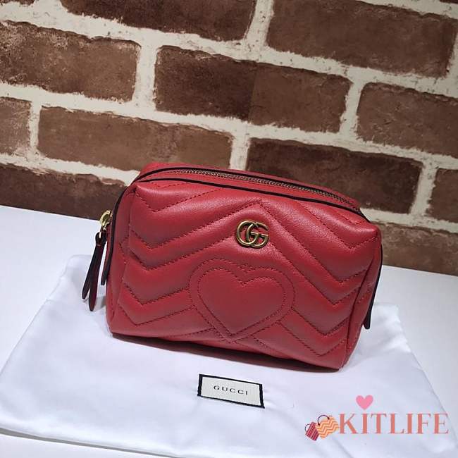 Forubags Gucci GG Marmont Cosmetic Case Red 476165 - 1