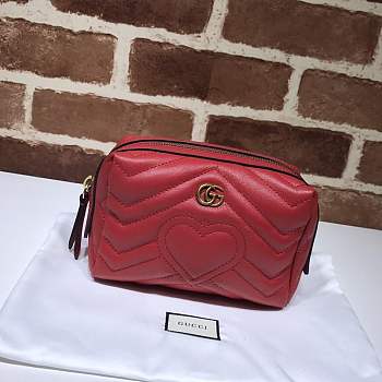 Forubags Gucci GG Marmont Cosmetic Case Red 476165