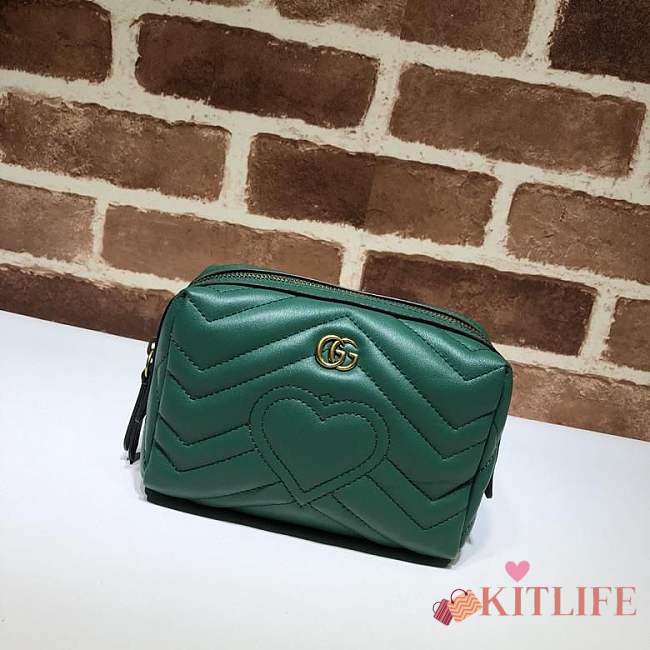 Forubags Gucci GG Marmont Cosmetic Case Green 476165 - 1