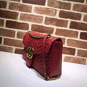 Gucci GG Marmont medium matelassé shoulder red bag ‎443496  - 5