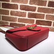 Gucci GG Marmont medium matelassé shoulder red bag ‎443496  - 6