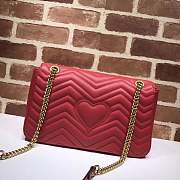 Gucci GG Marmont medium matelassé shoulder red bag ‎443496  - 2