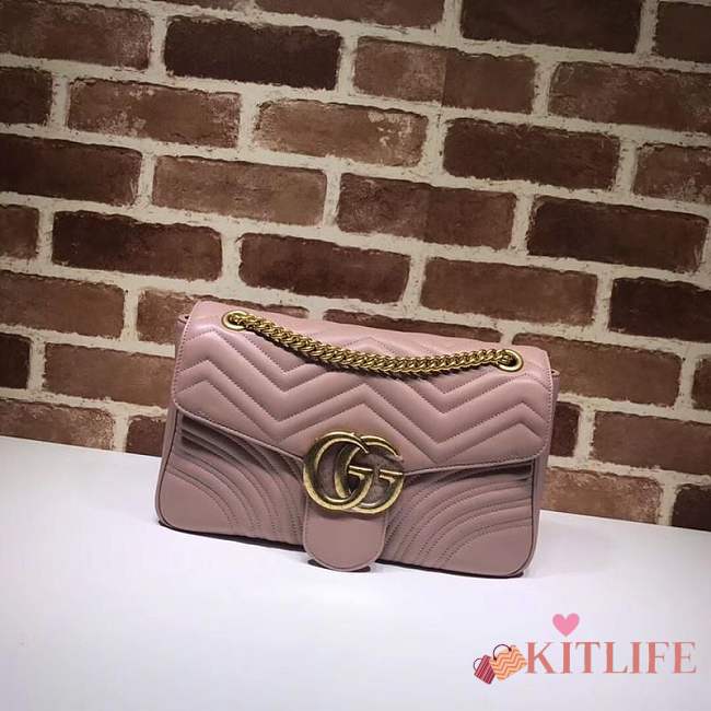 Gucci GG Marmont medium matelassé shoulder bag ‎443496 Naked pink - 1