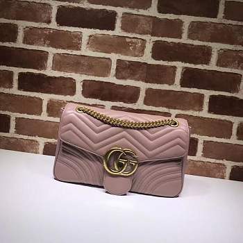 Gucci GG Marmont medium matelassé shoulder bag ‎443496 Naked pink