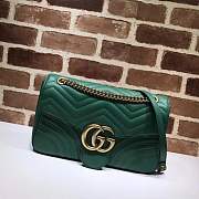 Gucci GG Marmont medium matelassé shoulder bag ‎443496 dark green - 1