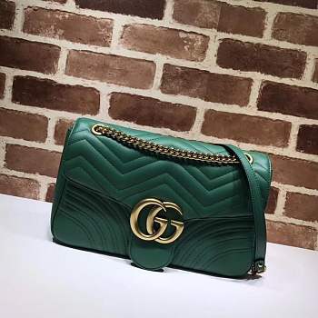 Gucci GG Marmont medium matelassé shoulder bag ‎443496 dark green