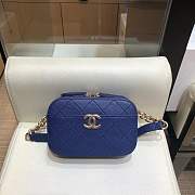 Forubags Chanel Waist Bag Blue Grained Calfskin & Gold-Tone Metal - 1