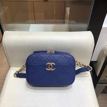 Forubags Chanel Waist Bag Blue Grained Calfskin & Gold-Tone Metal