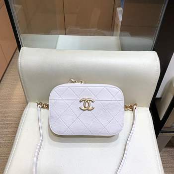 Forubags Chanel Waist Bag White Grained Calfskin & Gold-Tone Metal