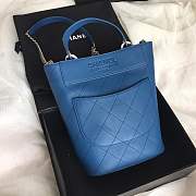 Forubags Chanel bucket bag Calfskin & Silver-Tone Metal &Blue - 2