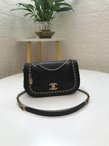 Forubags Chanel Flap Bag Lambskin, Grained Calfskin & Gold-Tone Metal Black AS0371 B00237 94305