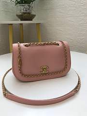 Forubags Chanel Flap Bag Lambskin, Grained Calfskin & Gold-Tone Metal  AS0371 Pink - 1