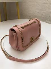 Forubags Chanel Flap Bag Lambskin, Grained Calfskin & Gold-Tone Metal  AS0371 Pink - 3