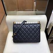 Forubags Chanel Flap Bag Lambskin, Imitation Pearls & Gold-Tone Metal Black AS0585 B00374 94305 - 5
