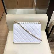 Forubags Chanel Flap Bag Lambskin, Imitation Pearls & Gold-Tone Metal White AS0585  - 5