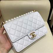 Forubags Chanel Flap Bag Lambskin, Imitation Pearls & Gold-Tone Metal White AS0585  - 6