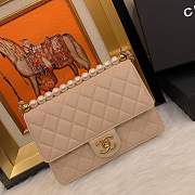 Forubags Chanel Flap Bag Lambskin, Imitation Pearls & Gold-Tone Metal Beige AS0585 - 6