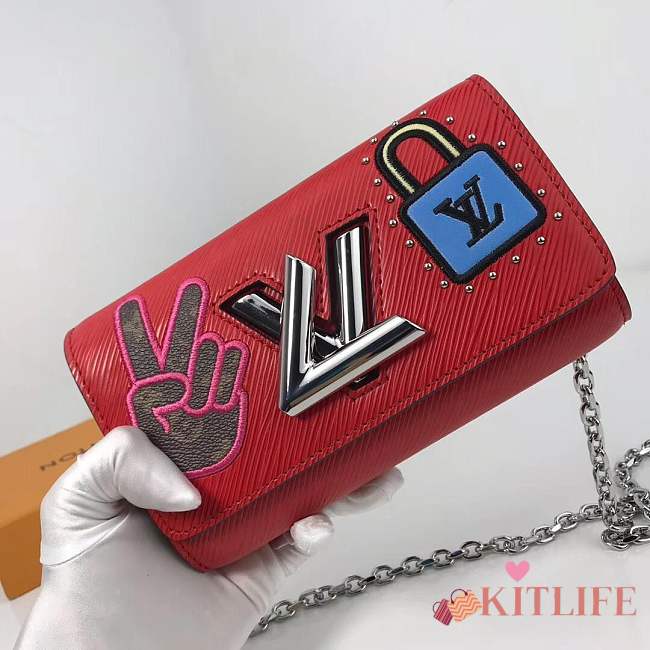 Forubags LV Stories series Twist Chain wallet red - 1