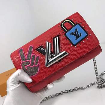 Forubags LV Stories series Twist Chain wallet red