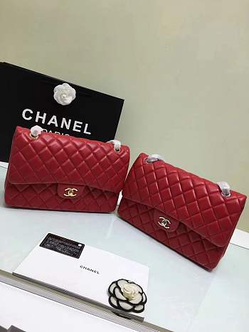 Forubags Chanel 30CM Jumbo lambskin Double Flap Bag Original Leather gold/silver hardware