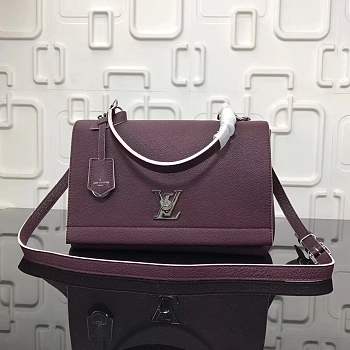 Louis Vuitton Original Leather LOCKME II Bag Purple