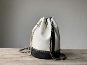 Forubags Chanel Drawstring Bag Lambskin, Grained Calfskin & Gold-Tone Metal AS0373 B00237 white - 4