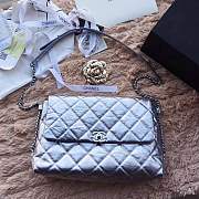 Forubags Chanel Quilted Silver flap bag - 1