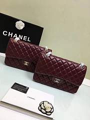 Forubags Chanel 30CM Jumbo lambskin Double Flap in burgundy gold/silver hardware - 1