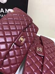 Forubags Chanel 30CM Jumbo lambskin Double Flap in burgundy gold/silver hardware - 5