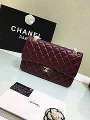 Forubags Chanel 30CM Jumbo lambskin Double Flap in burgundy gold/silver hardware - 3