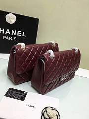 Forubags Chanel 30CM Jumbo lambskin Double Flap in burgundy gold/silver hardware - 2