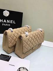 Forubags Chanel 30CM Jumbo lambskin Double Flap in beige with gold/silver hardware - 5