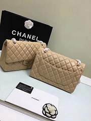 Forubags Chanel 30CM Jumbo lambskin Double Flap in beige with gold/silver hardware - 4