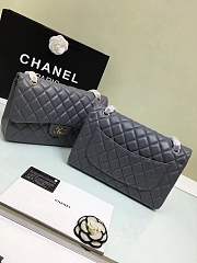 Forubags Chanel 30CM Jumbo lambskin Double Flap in gray gold/silver hardware - 2