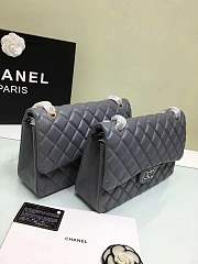 Forubags Chanel 30CM Jumbo lambskin Double Flap in gray gold/silver hardware - 5