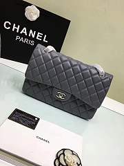 Forubags Chanel 30CM Jumbo lambskin Double Flap in gray gold/silver hardware - 3