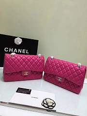 Forubags Chanel 30CM Jumbo lambskin Double Flap in Rose red gold/silver hardware - 3