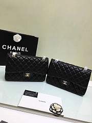 Forubags Chanel 30CM Jumbo lambskin Double Flap in black with gold/silver hardware	 - 1