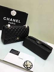 Forubags Chanel 30CM Jumbo lambskin Double Flap in black with gold/silver hardware	 - 2