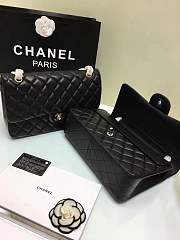 Forubags Chanel 30CM Jumbo lambskin Double Flap in black with gold/silver hardware	 - 4