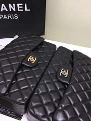 Forubags Chanel 30CM Jumbo lambskin Double Flap in black with gold/silver hardware	 - 6
