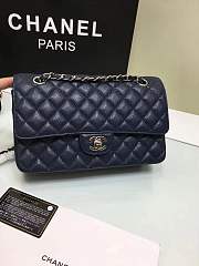 Forubags Chanel calfskin caviar leather 25cm Flap Royal blue gold/silver hardware 1112 - 4