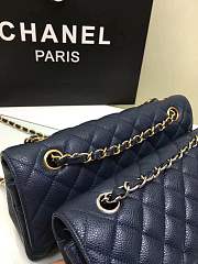 Forubags Chanel calfskin caviar leather 25cm Flap Royal blue gold/silver hardware 1112 - 5