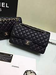 Forubags Chanel calfskin caviar leather 25cm Flap black gold/silver hardware 1112 - 5