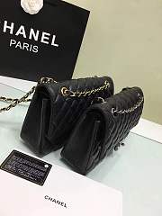 Forubags Chanel calfskin caviar leather 25cm Flap black gold/silver hardware 1112 - 4