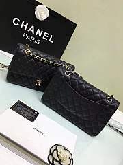Forubags Chanel calfskin caviar leather 25cm Flap black gold/silver hardware 1112 - 2