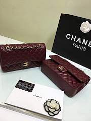 Forubags Chanel lambskin leather 25cm Flap in burgundy with gold/silver 1112 - 5